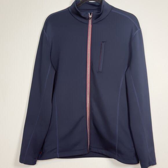 Untuckit Mens Blue Dashwood Jacket Size MED Full Zip Performance Stretch - Picture 2 of 9